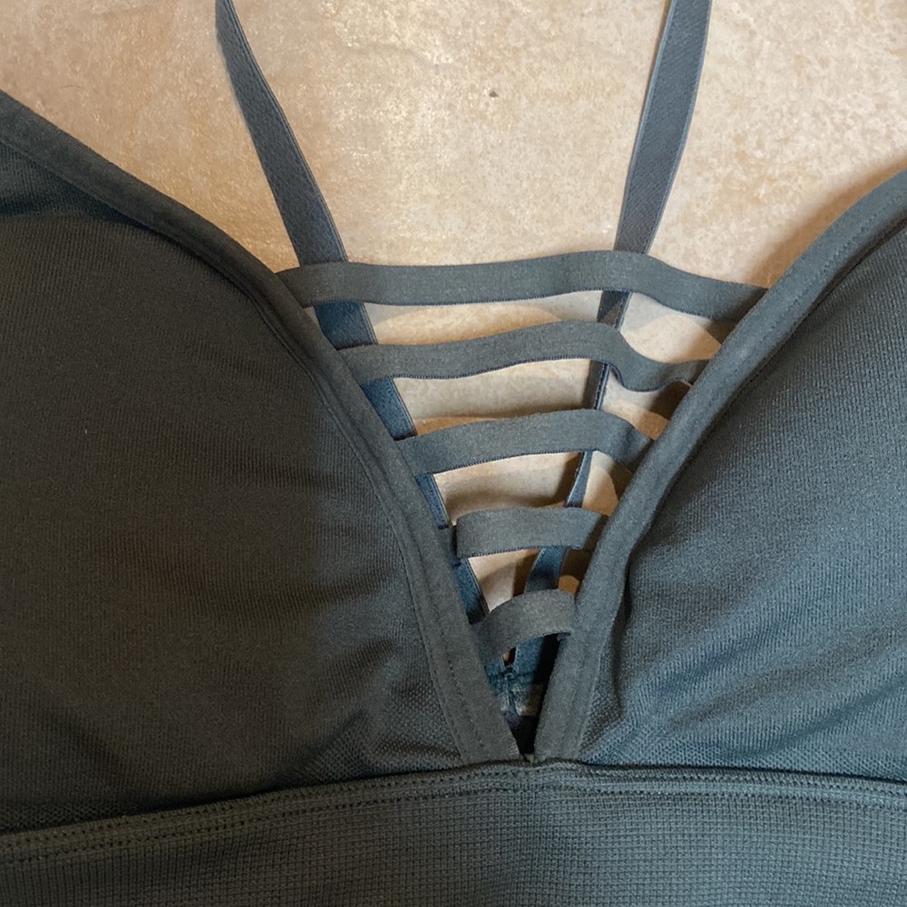 Victoria Secret Sport- sports Bra - olive green- like new - Picture 2 of 4